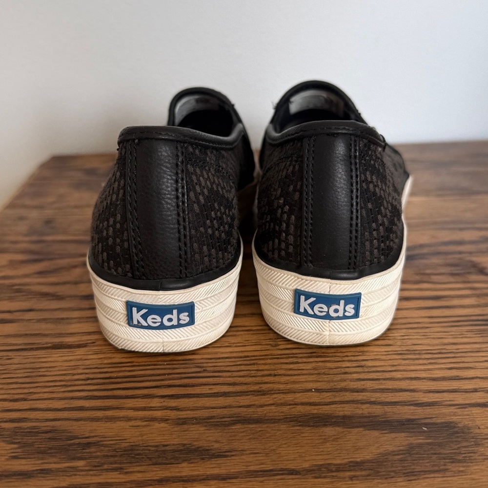 Keds Women's Black Woven Slip-On Sneakers - Picture 3 of 6